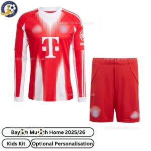 Bay^_^rn Home Kids Football Kit 2025_26 (Long Sleeve, No socks)